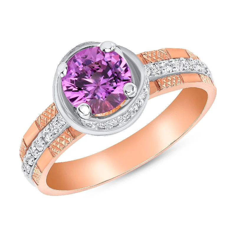 Sapphire Gemstone Rings in a Victorian - Inspired DesignSapphire Gemstone Rings in a Victorian - Inspired Design0.83 ct Pink Sapphire and Diamond Ring in 14k White Gold