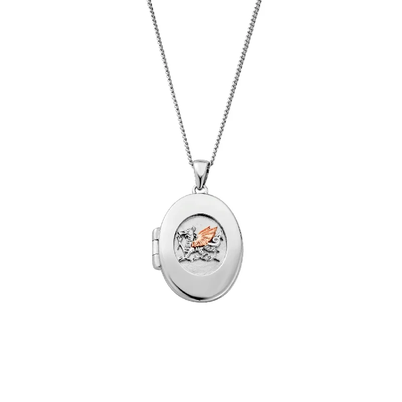 Platinum Wedding Bands with Micro - Pave Diamond AccentsClogau Welsh Dragon Silver Locket