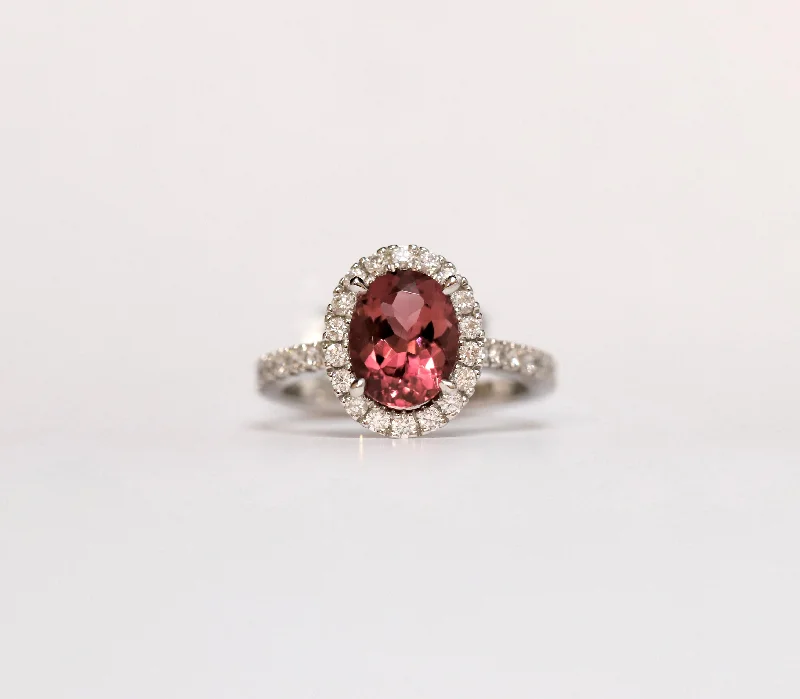 Citrine Gemstone Rings in a Modern Minimalist StyleCitrine Gemstone Rings in a Modern Minimalist Style18ct White Gold Oval Cut Dark Pink Tourmaline Ring with Diamond Halo