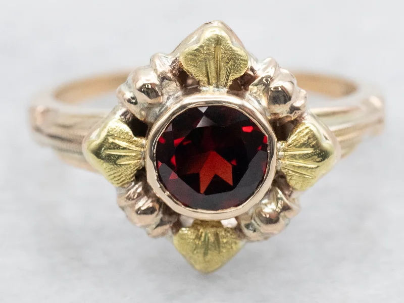 Ruby Gemstone Rings with Intricate Gold Filigree SettingsRuby Gemstone Rings with Intricate Gold Filigree SettingsAntique Garnet Solitaire Ring