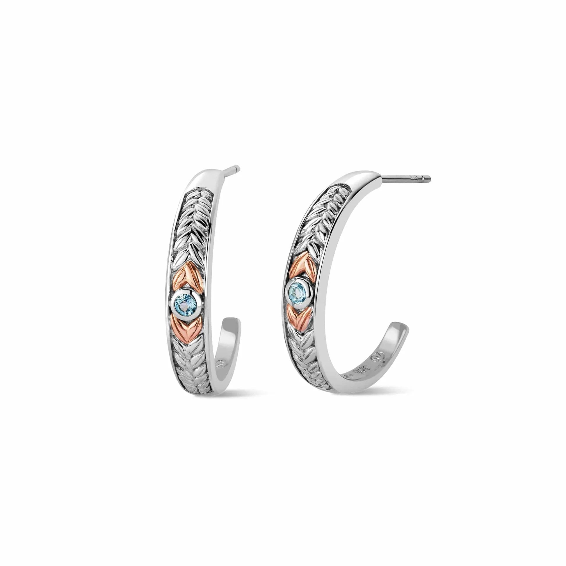 Tungsten Carbide Wedding Bands with Matte Black FinishesClogau Lilibet Sterling Silver and Sky Blue Topaz Hoop Earrings