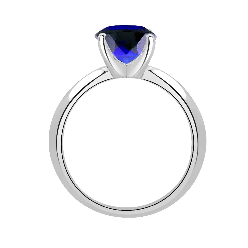 Sapphire Gemstone Rings in a Victorian - Inspired DesignSapphire Gemstone Rings in a Victorian - Inspired DesignAuriya 14k White Gold Lab Grown Gemstone Blue Sapphire Ring Round 0.25 to 1.00 ct. tw. 4-Prong