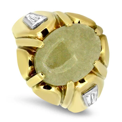 Jade Gemstone Rings with Intricate CarvingsJade Gemstone Rings with Intricate CarvingsJade & Diamond Ring in 18ct Yellow Gold & Platinum