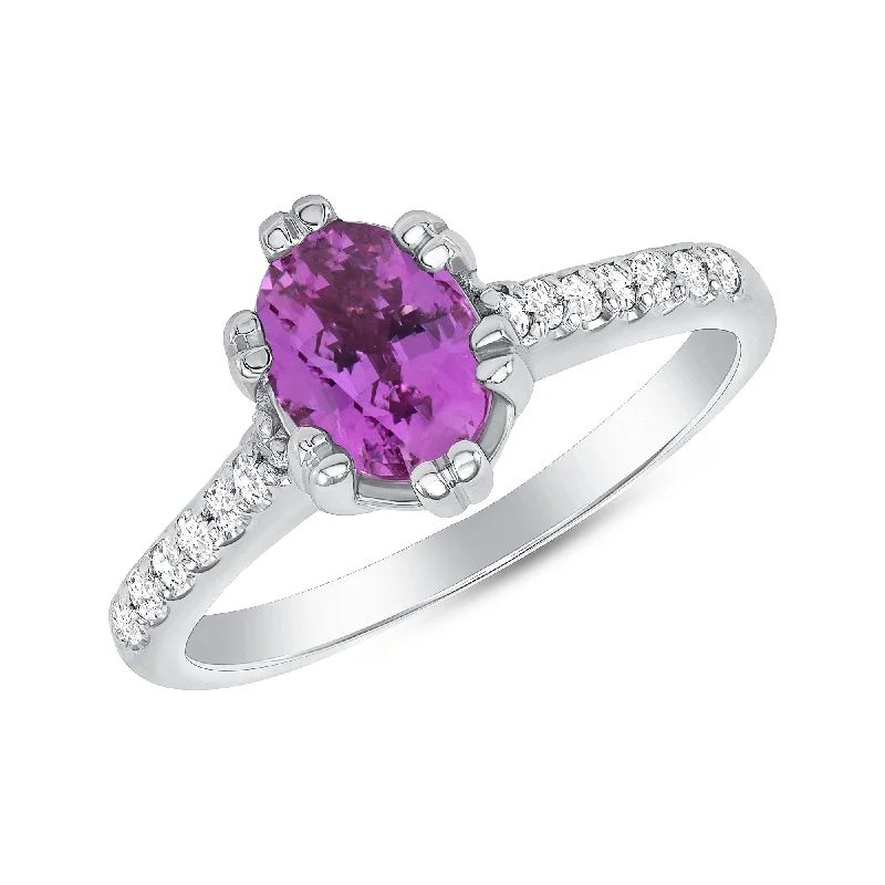 Tanzanite Gemstone Rings with Platinum Milgrain DetailingTanzanite Gemstone Rings with Platinum Milgrain Detailing1.39 ct Pink Sapphire and Diamond Ring in 14k White Gold