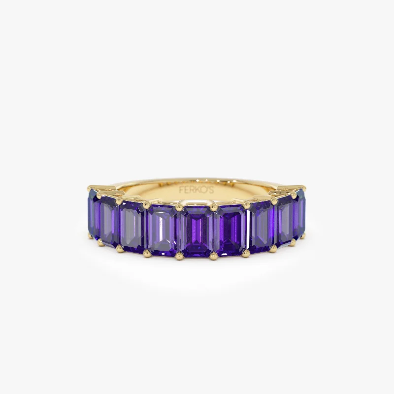 Opal Gemstone Rings with a Rainbow - Hued Play of ColorOpal Gemstone Rings with a Rainbow - Hued Play of Color14k Emerald Cut Amethyst Nine Stone Ring 2.55ctw