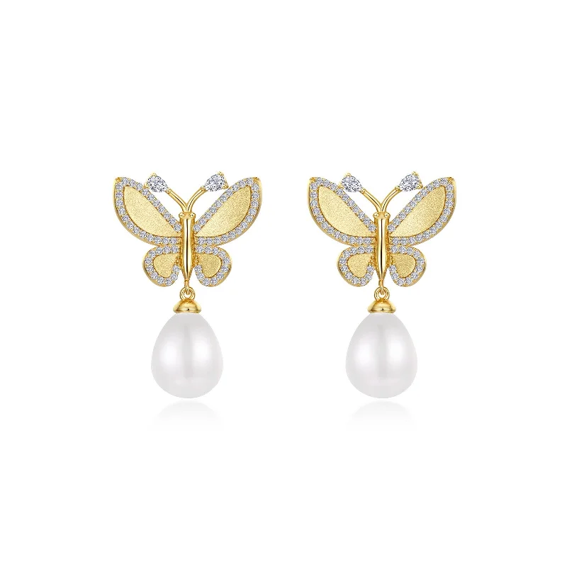 Lafonn Lafonn Gold Club White Fresh Water Pearl Earring E0587PLG00