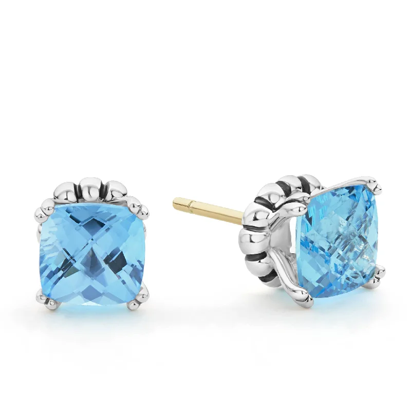 Topaz Gemstone Rings with a Faceted Cut and Shimmering EffectTopaz Gemstone Rings with a Faceted Cut and Shimmering EffectCaviar Color Swiss Blue Topaz Stud Earrings