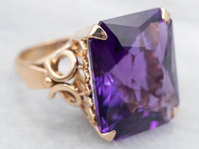 Alexandrite Gemstone Rings with a Chameleon - like Color ChangeAlexandrite Gemstone Rings with a Chameleon - like Color ChangeOrnate Yellow Gold Amethyst Ring