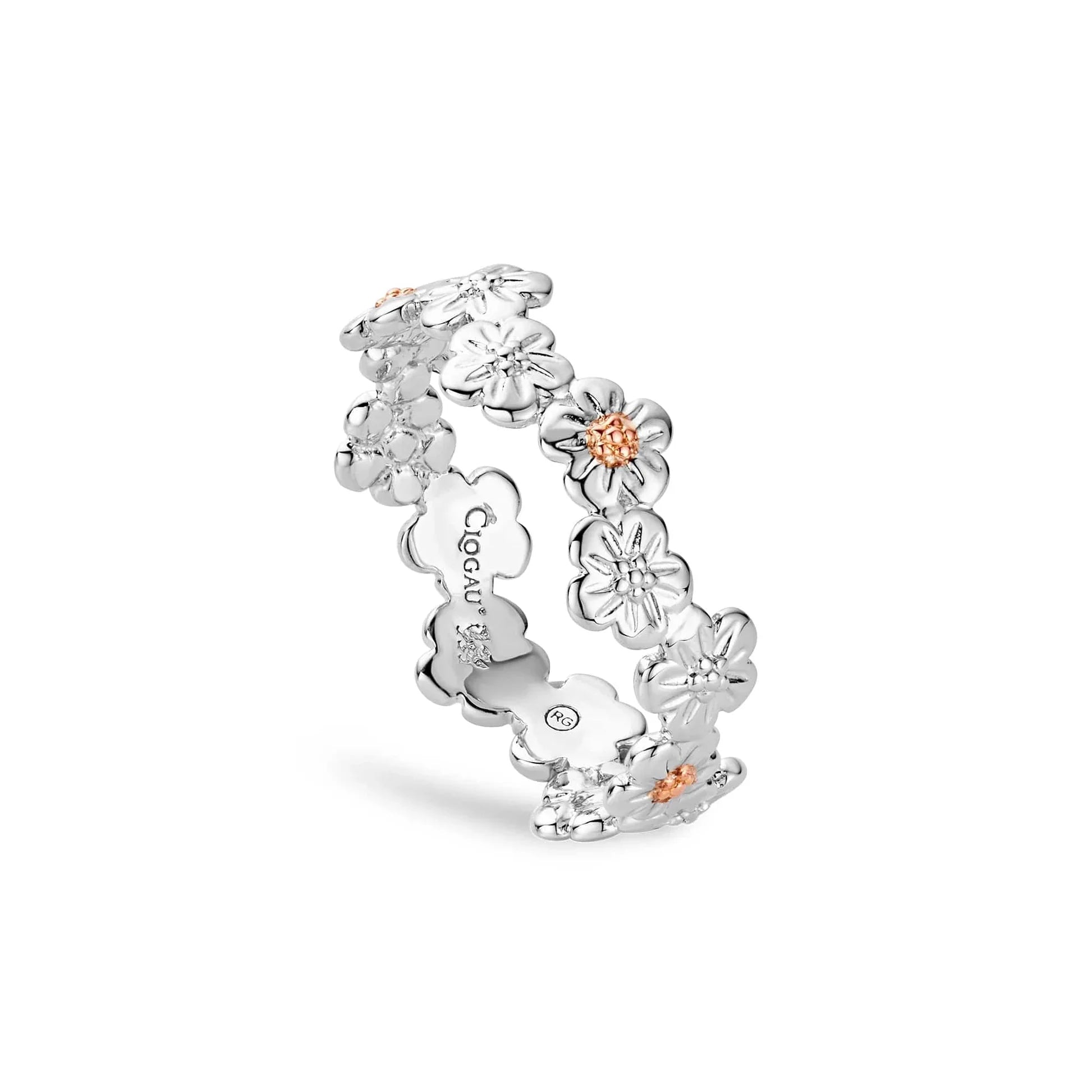 Vintage - Inspired Wedding Bands with Filigree ScrollworkClogau Sterling Silver Forget Me Not Ring