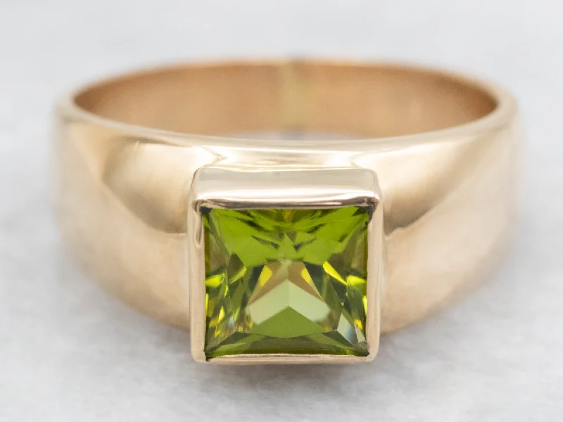 Tourmaline Gemstone Rings in a Multicolor ArrayTourmaline Gemstone Rings in a Multicolor ArrayGold Bezel-Set Peridot Solitaire Ring