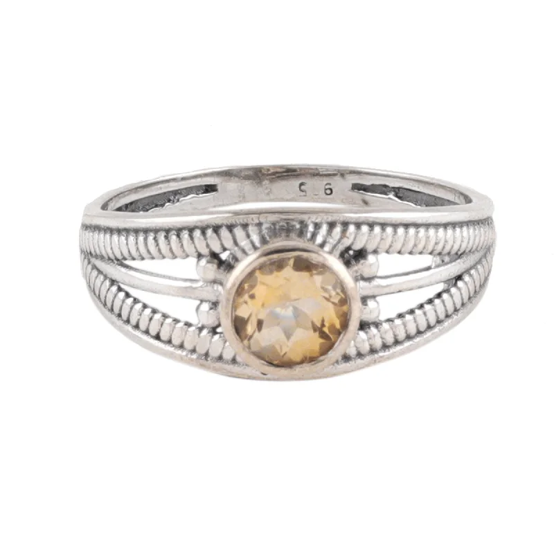 Citrine Gemstone Rings in a Modern Minimalist StyleCitrine Gemstone Rings in a Modern Minimalist StyleNovica Handmade Joyous Eden Citrine Domed Single Stone Ring