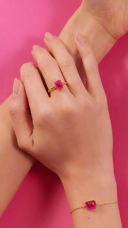 Two - Tone Wedding Bands Combining Yellow Gold and PalladiumSugarloaf Ring Dark Pink Gold Vermeil