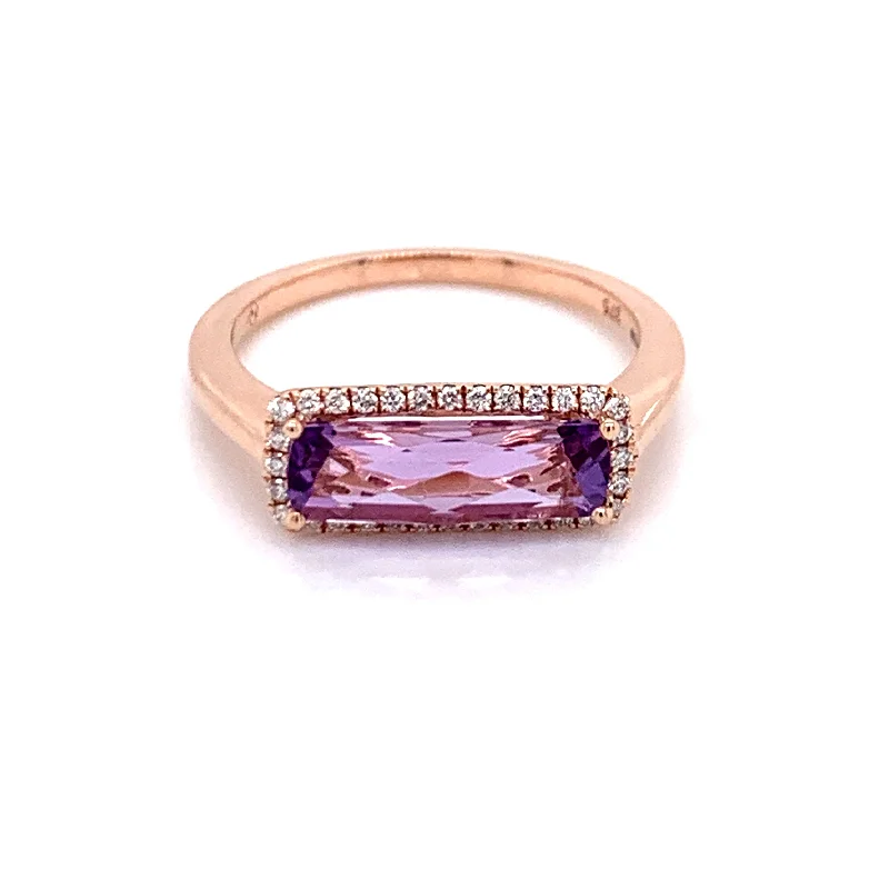 Sapphire Gemstone Rings in a Victorian - Inspired DesignSapphire Gemstone Rings in a Victorian - Inspired Design9ct Rose Gold Diamond & 1.32ct Rose De France Amethyst Ring