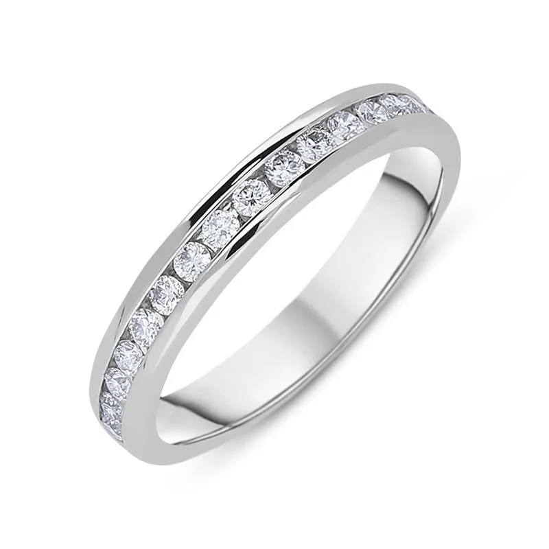 Cobalt Chrome Wedding Bands with High - Polish ShinesPlatinum 0.30ct Diamond Brilliant Cut Wedding Half Eternity Ring