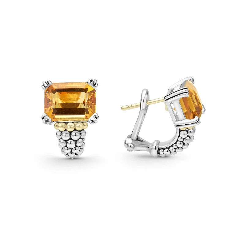 Tourmaline Gemstone Rings in a Multicolor ArrayTourmaline Gemstone Rings in a Multicolor ArrayGlacier Large Citrine Huggie Earrings