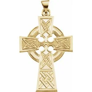 14K Yellow Celtic-Inspired Cross Pendant