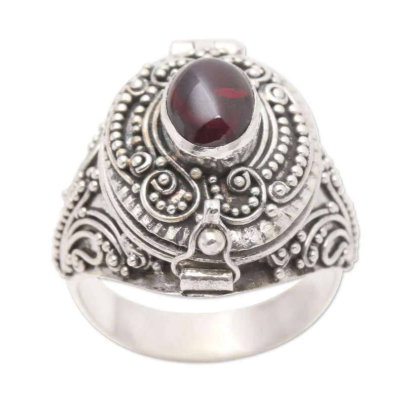 Moonstone Gemstone Rings with a Mysterious SheenMoonstone Gemstone Rings with a Mysterious SheenNovica Handmade The Secret In Red Garnet Locket Ring