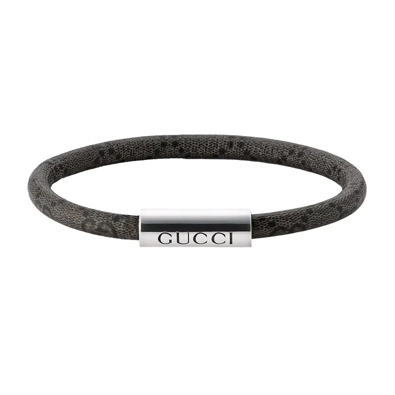 Thin - Band Wedding Bands for a Delicate and Subtle LookGucci Trademark GG Supreme Black Bracelet