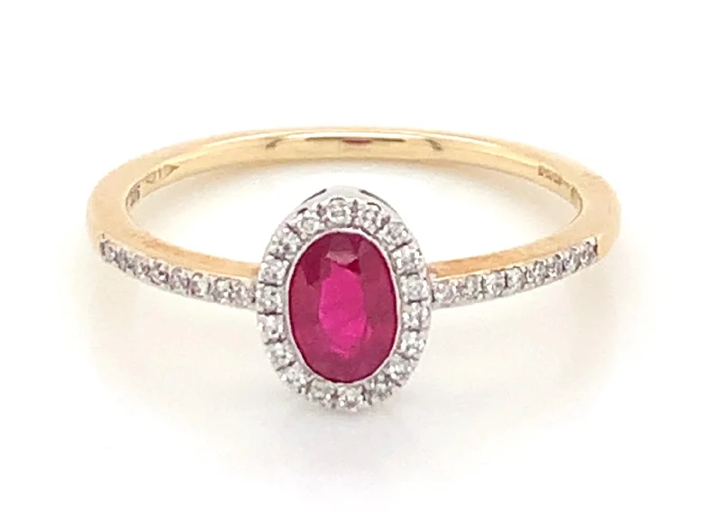 Tourmaline Gemstone Rings in a Multicolor ArrayTourmaline Gemstone Rings in a Multicolor Array9ct Yellow Gold Oval Ruby And Diamond Halo With Diamond Set Shoulders Ring