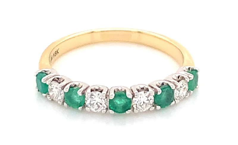 Malachite Gemstone Rings with a Marble - like PatternMalachite Gemstone Rings with a Marble - like Pattern18ct Yellow Gold Earth Grown Emerald And 0.33ct Diamond Eternity Ring