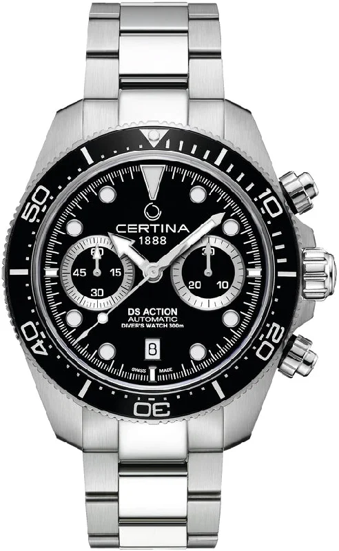 Wedding Bands with Hidden Diamond Halo Under the SettingCertina DS Action Diver Chrono