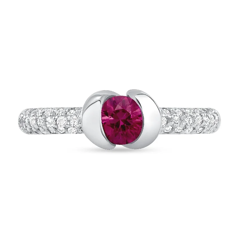 Sapphire Gemstone Rings in a Victorian - Inspired DesignSapphire Gemstone Rings in a Victorian - Inspired Design0.47 ct Ruby and Diamond Ring in 14k White Gold