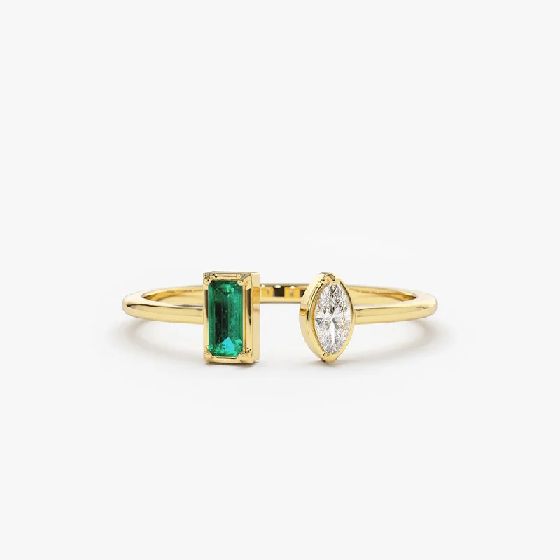 Alexandrite Gemstone Rings with a Chameleon - like Color ChangeAlexandrite Gemstone Rings with a Chameleon - like Color Change14K Gold Emerald and Diamond Cuff Ring