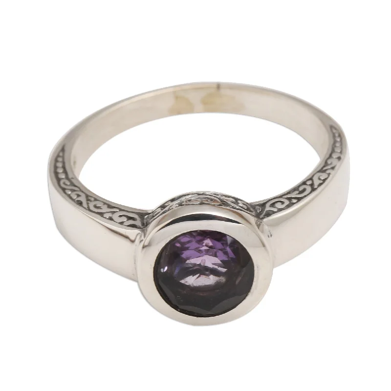 Topaz Gemstone Rings with a Faceted Cut and Shimmering EffectTopaz Gemstone Rings with a Faceted Cut and Shimmering EffectNovica Handmade The Life Within Amethyst Solitaire Ring