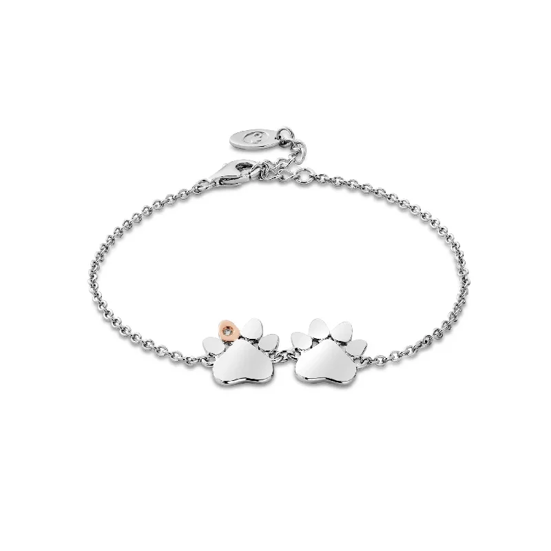 Braided Metal Wedding Bands in a Contemporary StyleClogau Paw Prints on My Heart Silver Double Paw Bracelet