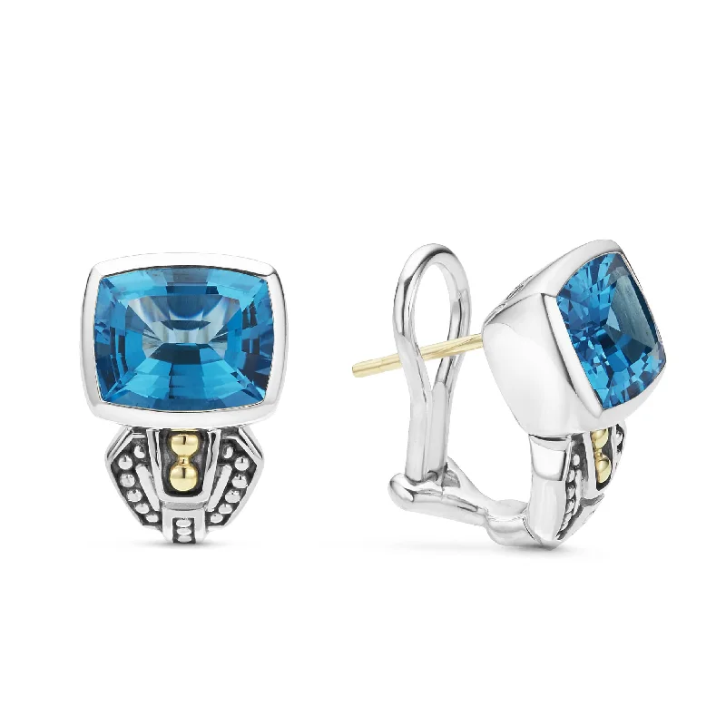 Agate Gemstone Rings with a Banded and Textured DesignAgate Gemstone Rings with a Banded and Textured DesignCaviar Color Bezel-Set Swiss Blue Topaz Earrings