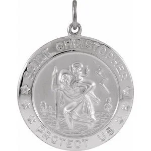 Sterling Silver 25 mm St. Christopher Medal