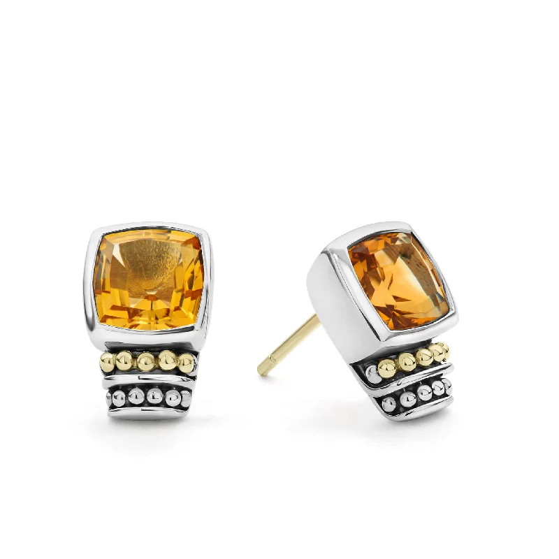 Emerald Gemstone Rings with Diamond - Encrusted HalosEmerald Gemstone Rings with Diamond - Encrusted HalosCaviar Color Bezel-Set Citrine Stud Earrings