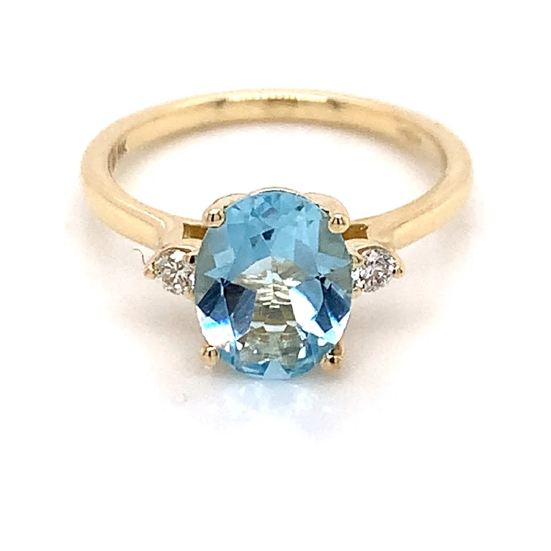 Alexandrite Gemstone Rings with a Chameleon - like Color ChangeAlexandrite Gemstone Rings with a Chameleon - like Color Change9ct Yellow Gold Earth Grown 2ct Sky Blue Topaz And 0.08ct Diamond Ring