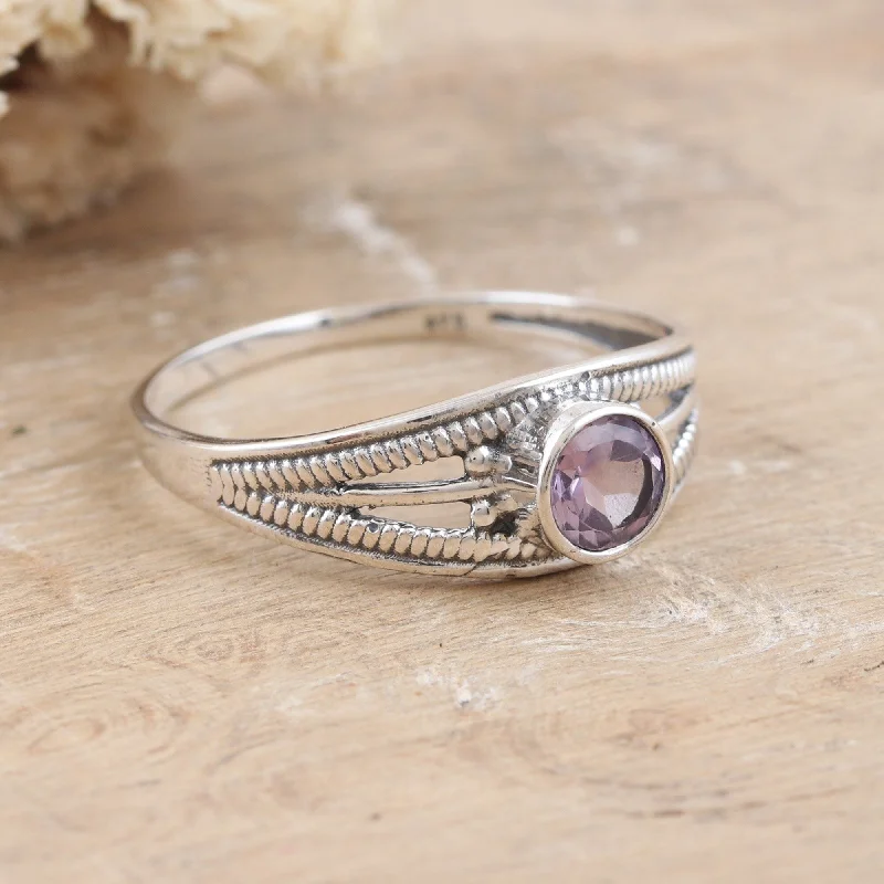 Garnet Gemstone Rings with a Vintage - Style Bezel SettingGarnet Gemstone Rings with a Vintage - Style Bezel SettingNovica Handmade Wise Eden Amethyst Domed Single Stone Ring