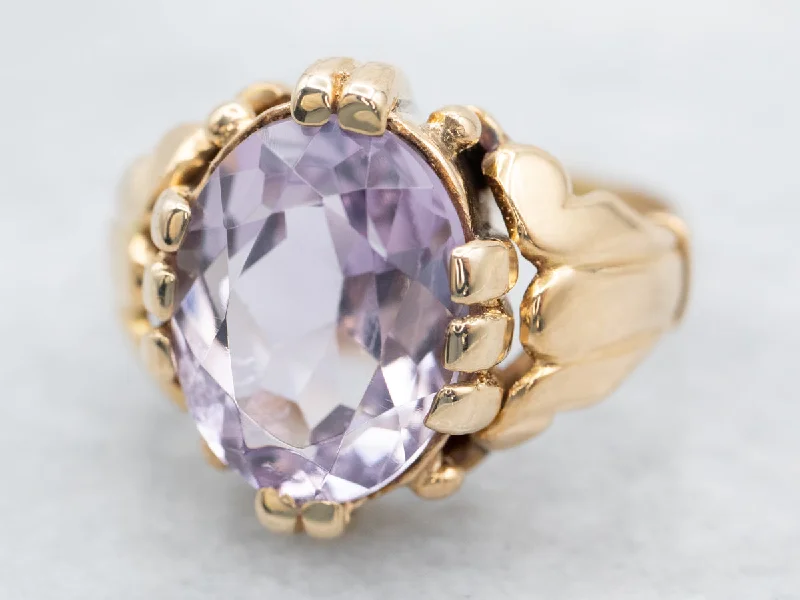 Ruby Gemstone Rings with Intricate Gold Filigree SettingsRuby Gemstone Rings with Intricate Gold Filigree SettingsPretty Vintage Amethyst Solitaire Ring