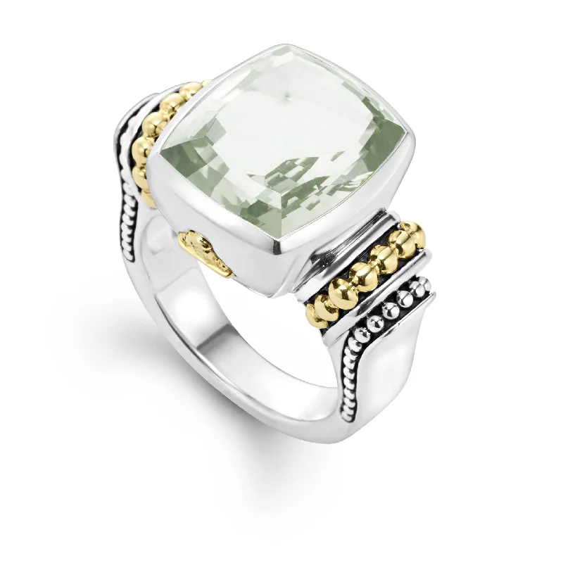 Malachite Gemstone Rings with a Marble - like PatternMalachite Gemstone Rings with a Marble - like PatternCaviar Color Small Prasiolite Statement Ring