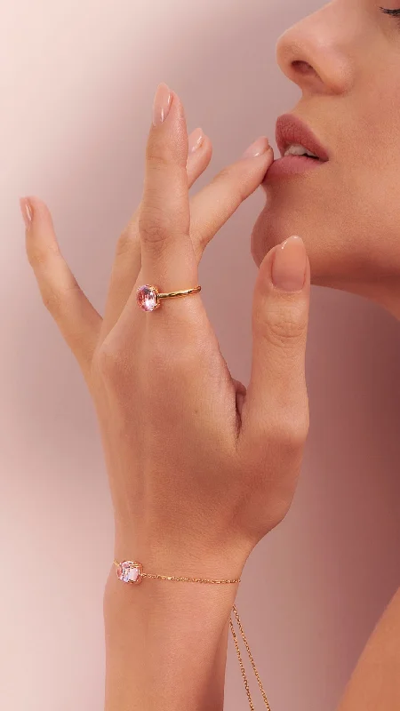 Braided Metal Wedding Bands in a Contemporary StyleCabochon Ring Padparadscha Gold Vermeil