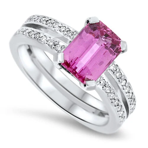 Tanzanite Gemstone Rings with Platinum Milgrain DetailingTanzanite Gemstone Rings with Platinum Milgrain Detailing2.73ct Natural Pink Sapphire and Diamond Handmade Dress Ring set in Platinum