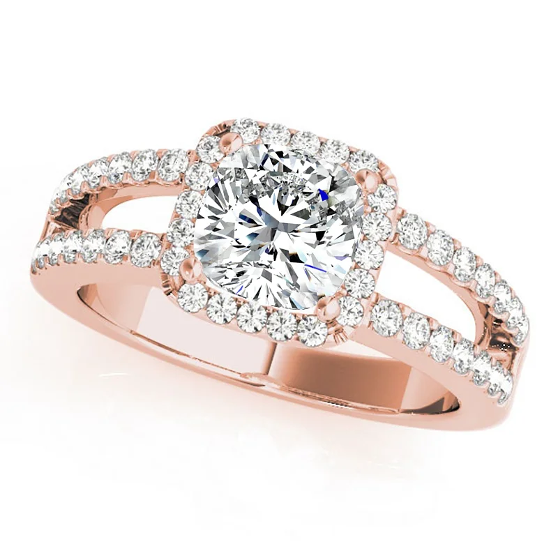 Engagement Rings with a Pavé - Set Infinity SymbolAuriya 14k Rose Gold Lab Grown Cushion Diamond Halo Engagement Ring 0.50 to 5.00 ct. tw. (F-G VS)