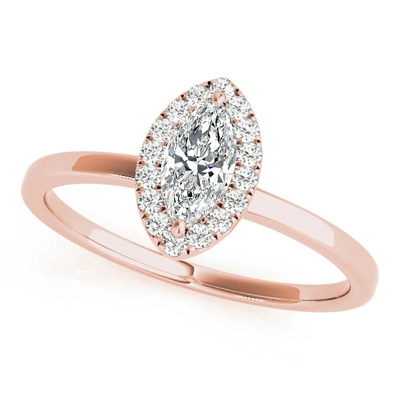 Moissanite Engagement Rings with a Sparkling Center StoneAuriya 14k Rose Gold Lab Grown Marquise Diamond Halo Engagement Ring 0.50 to 5.00 ct. tw. (F-G VS)