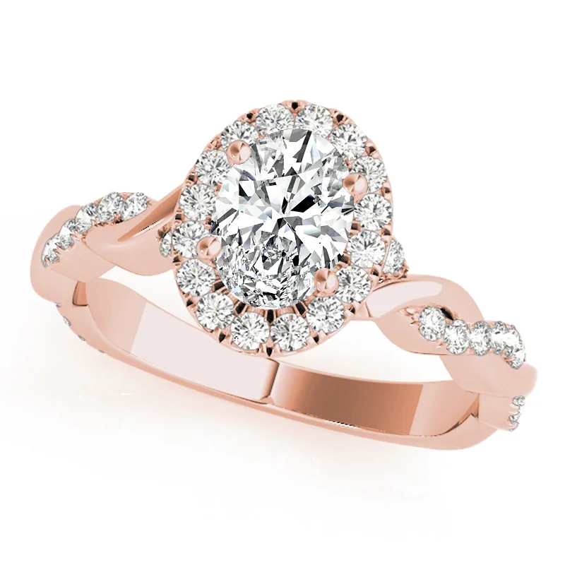 Platinum Engagement Rings with Milgrain EdgesAuriya 14k Rose Gold Lab Grown Oval Diamond Halo Engagement Ring 0.50 to 5.00 ct. tw. (F-G VS)