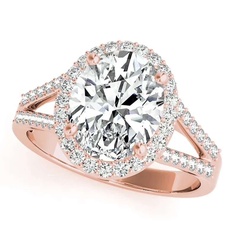 Engagement Rings with a Pavé - Set Infinity SymbolAuriya 14k Rose Gold Lab Grown Oval Diamond Halo Engagement Ring 0.50 to 5.00 ct. tw. (F-G VS)