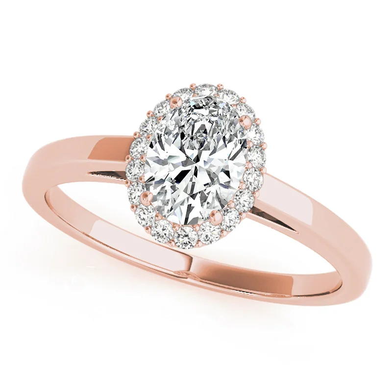 Art Nouveau - Inspired Engagement Rings with Organic MotifsAuriya 14k Rose Gold Lab Grown Oval Diamond Halo Engagement Ring 0.50 to 5.00 ct. tw. (F-G VS)