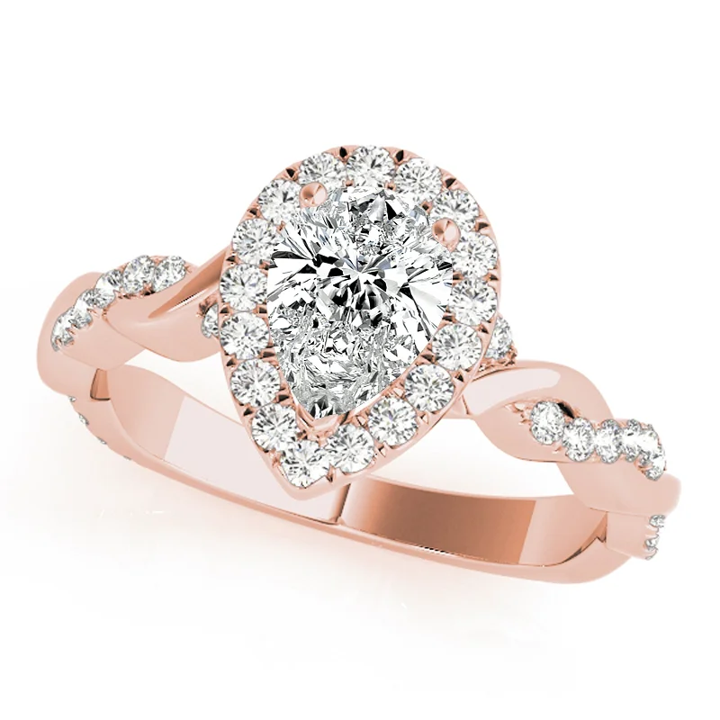 Engagement Rings with a Pavé - Set Infinity SymbolAuriya 14k Rose Gold Lab Grown Pear Diamond Halo Engagement Ring 0.50 to 5.00 ct. tw. (F-G VS)