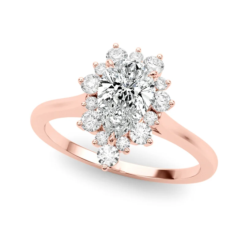 Rose - Cut Diamond Engagement Rings with a Rustic CharmAuriya 14k Rose Gold Lab Grown Pear Diamond Halo Engagement Ring 0.50 to 5.00 ct. tw. (F-G VS)