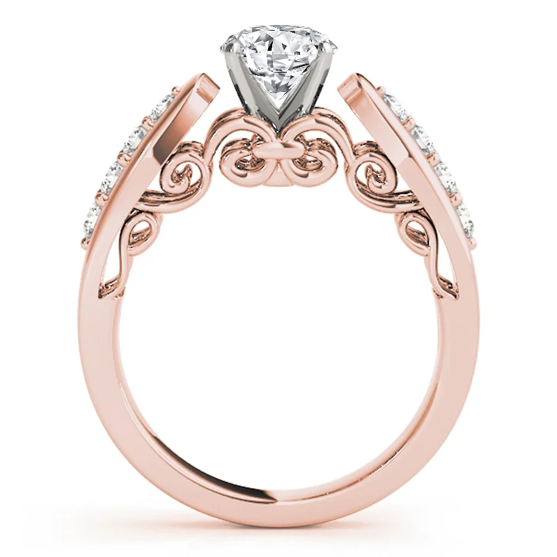 Platinum Engagement Rings with Milgrain EdgesAuriya 14k Rose Gold Lab Grown Round Diamond Engagement Ring 0.50 to 5.00 ct. tw. (F-G VS)