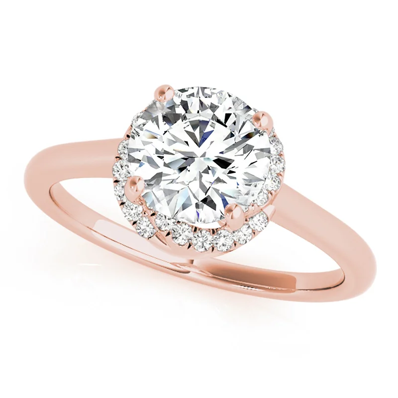 Platinum Engagement Rings with Milgrain EdgesAuriya 14k Rose Gold Lab Grown Round Diamond Halo Engagement Ring 0.50 to 5.00 ct. tw. (F-G VS)