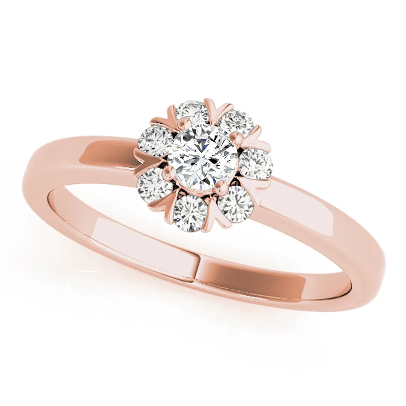 Sapphire - Centered Engagement Rings with Diamond HaloAuriya 14k Rose Gold Lab Grown Round Diamond Halo Engagement Ring 0.50 to 5.00 ct. tw. (F-G VS)