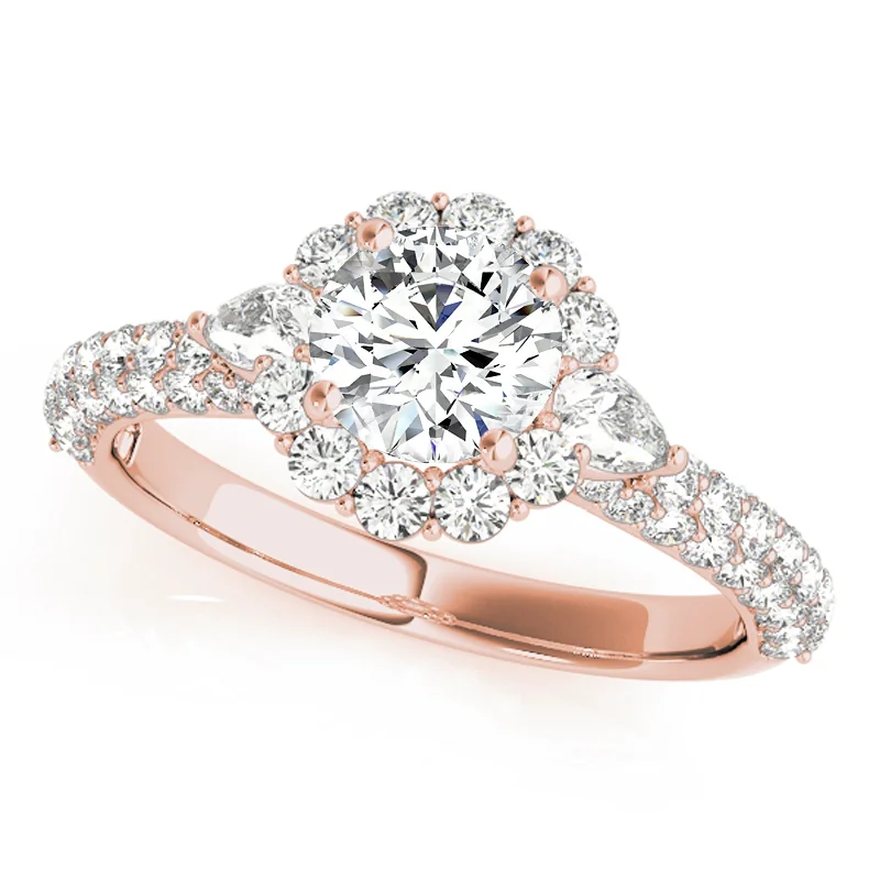 Moissanite Engagement Rings with a Sparkling Center StoneAuriya 14k Rose Gold Lab Grown Round Diamond Halo Engagement Ring 0.50 to 5.00 ct. tw. (F-G VS)