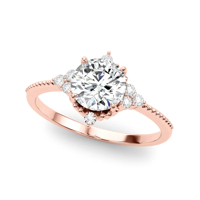 Engagement Rings with a Hidden Heart - Shaped CutoutAuriya 14k Rose Gold Lab Grown Round Diamond Halo Engagement Ring 0.50 to 5.00 ct. tw. (F-G VS)